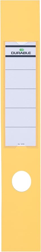 Durable 809004 Ordofix Self-Adhesive Spine Labels for Lever Arch File - Yellow, Pack of 10