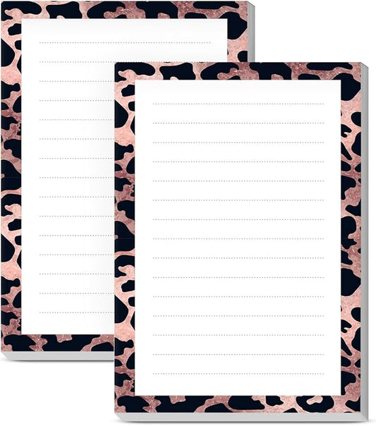 SXboxing Sticky Notes 4X6 Inches, 2 Pack Large Cute Self-Stick Pads, Bright Funny Memo Pads Easy to Stick for Home, Office Beautiful Leopard