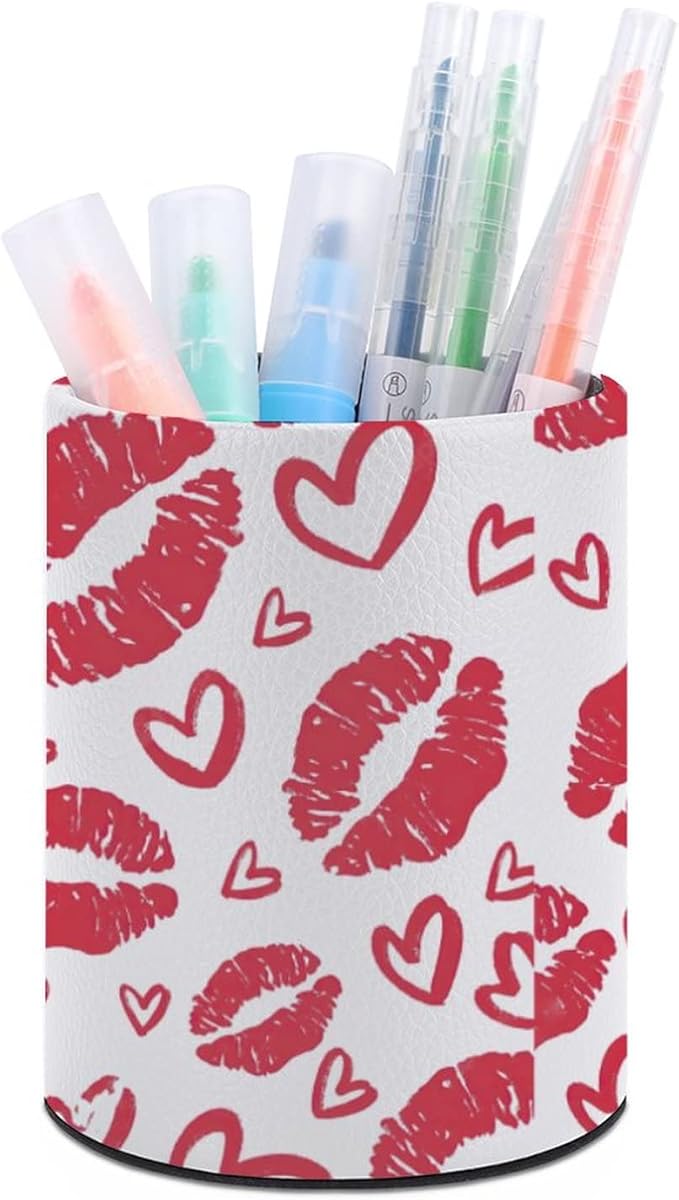 DIYYAO Personalize Sunflower Pattern Circular Pen Holder - Desk Pen Organizer Control Storage Box Makeup Brush Holder (B)