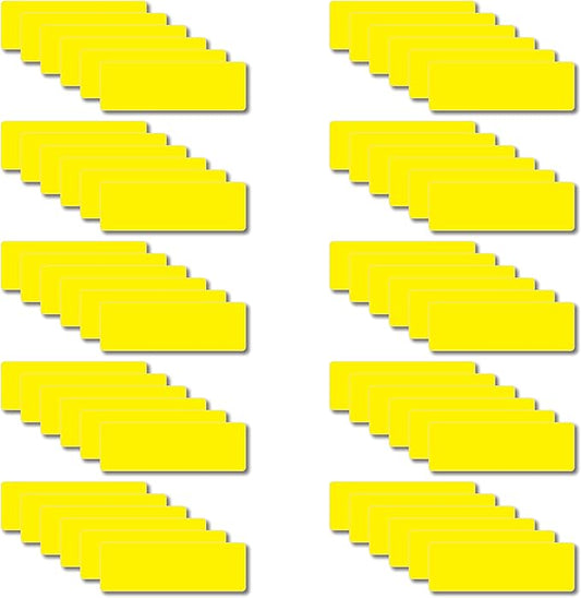 Magnetic Dry Erase Magnets Labels 3x1 inches, Reusable Name Tags, Organizing Schedules in Office/Classroom. Work on Fridge/White Board (Yellow 60Pcs)