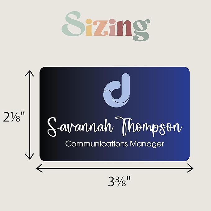 Custom Name Tag Full Color with Logo | Magnetic Back Name Badges for Business | Metal Name Tags ID Badge for Employees | Personalized Name Tags | Magnetic Name Tags Personalized (3.375 x 2.125 Inches)