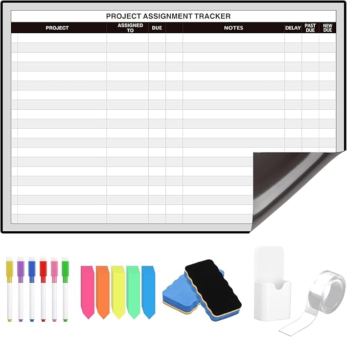 Lincia Large Magnetic Project Planning Management Vision Board 24" x 36" Reusable Office Whiteboard Make Ready Board Property Management Wall Project Planner for Managers Entrepreneurs
