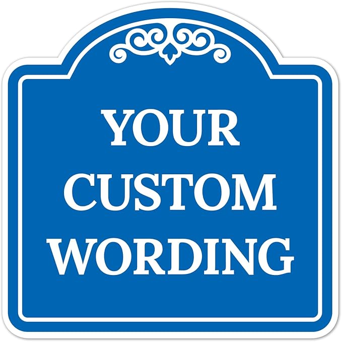 Custom Decorative Sign, Personalized Metal Sign for Business, Driveway, Home, Airbnb, Office Door Plaque, Blue Background, 24x24 Inches, ACM, Fade Resistant, Made in USA