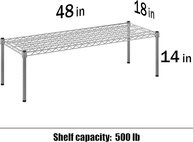 Regal Altair 18" Deep x 48" Wide x 14" Height Wire Shelving Kit | 1-Tier | NSF Commercial Storage Rack Unit