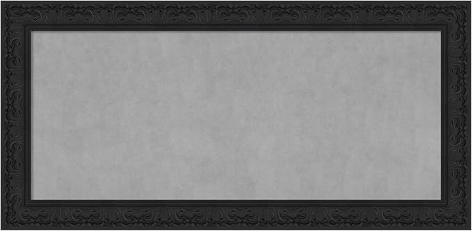 Amanti Art Black Framed Magnetic Board 27x55 Oversize Vision Board for use with Magnets, 100% Metal Sheet to Display Items as Office Decor or for Home Organization in mudroom, Kitchen or Kids Room