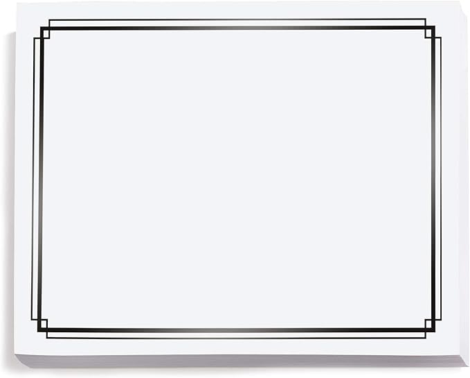 PaperDirect Foil Elegance Specialty Certificates, 50 Sheets of 38lb White Paper, 8½" x 11", Double Black Foil Border, Perfect for Awards, Students, Employees, Volunteers, Course Completion, Diplomas