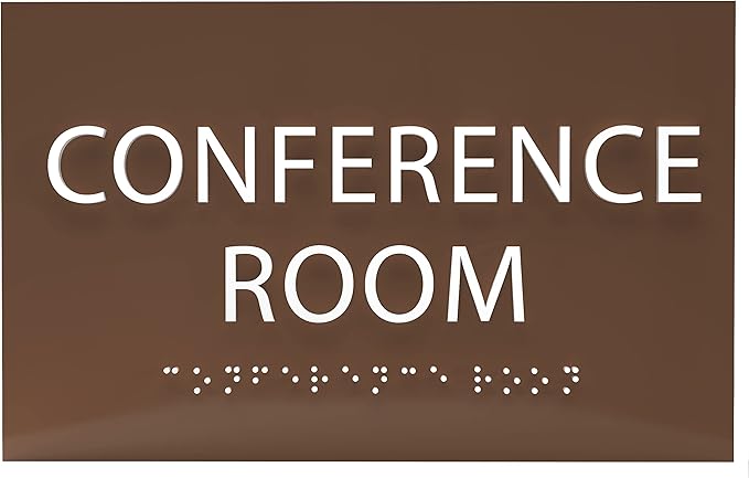 ADA CENTRAL SIGNS - 6" X4" Conference Room Sign - ADA Compliant Tactile Graphics Grade 2 Braille Text Privacy Sign | Wall Mount Plastic Meeting Signs For Schools, Hospitals, Offices, and Apartments