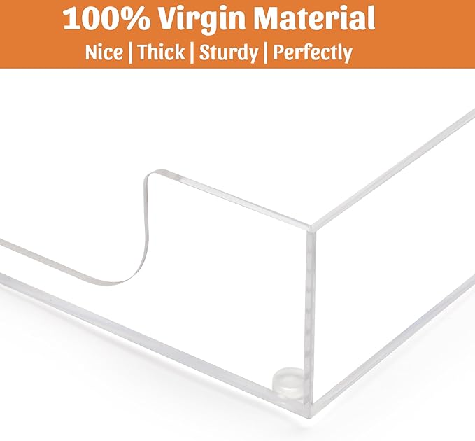 AZFUNN Acrylic Letter-Size Tray, Sturdy Heavy-Duty Clear Printer Paper Tray, Single-Tier Stackable File Storage Organizer for Office Home (1, Clear)