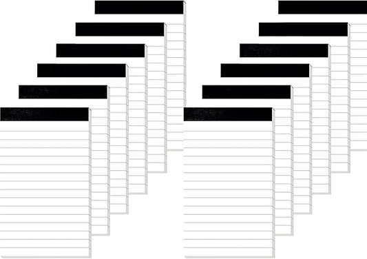 Nichela 12 Pack Small Notepad, 3 x 5 Inch Ultra Quality Note Pads, Server Lined Papers and Desk Notepads for Office Supplies, Writing and Memo pads 30 Sheets Each