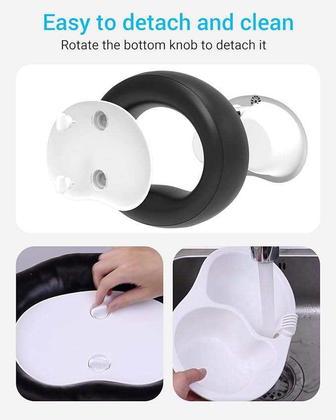 CANHET Tablet Leather Pillow Stand,【Stain-Resistant】 Tablet Holder with 2 Snack Bowl, Adjustable Pillow Stand for Lap/Bed/Couch/Desk, Fits 4-13" Kindle, iPad Pro Air Mini, Phone, Galaxy Z Fold