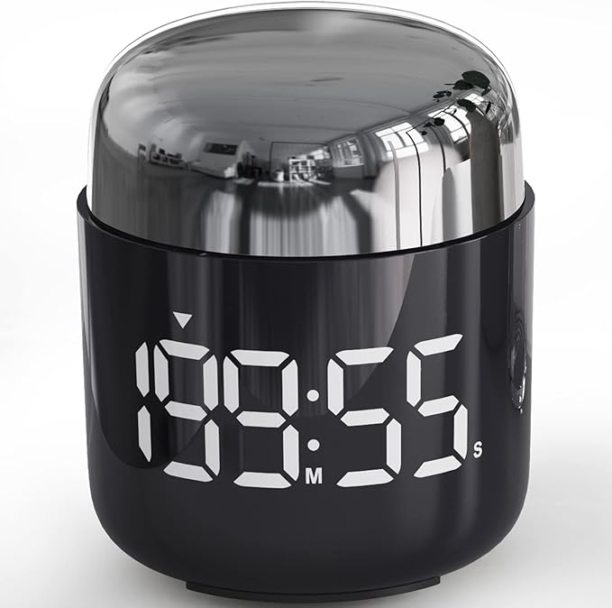 MeesMeek Digital Kitchen Timer,Countdown Countup Timer with Large LED Display Volume Adjustment,Timer for Cooking, Classroom Time for Kids and Teachers. (Silver)