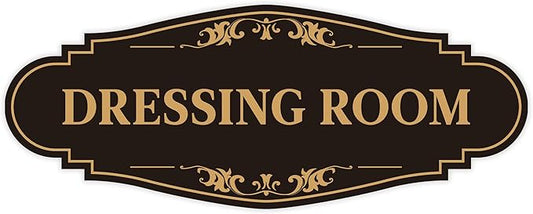 Dressing Room Sign for Door，Self-Adhesive Waterproof Vinyl Vintage Changing Room Signage Sticker, Fitting Room Decor for Home, Business, Shop, Theaters, Clothing Stores, Gyms, Hotels