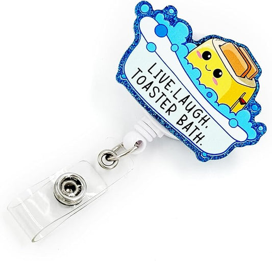Generic Retractable Badge Holder with ID Clip - Acrylic Badge Accessory for Nurses, Office Workers, Teachers & Students