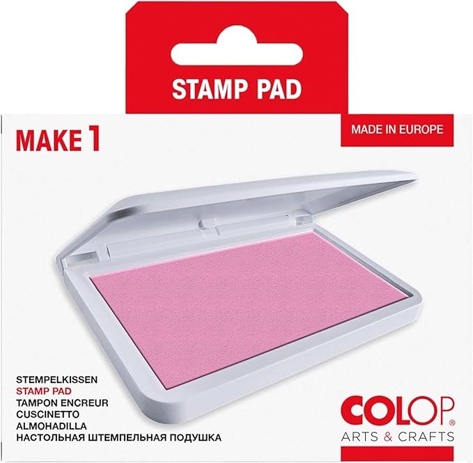 COLOP Make Series, Ink Stamp Pads, with Non-Toxic Premium Ink, Water-Based Acid-Free (Soft Pink, Make 1-1-15/16" x 3-1/2")