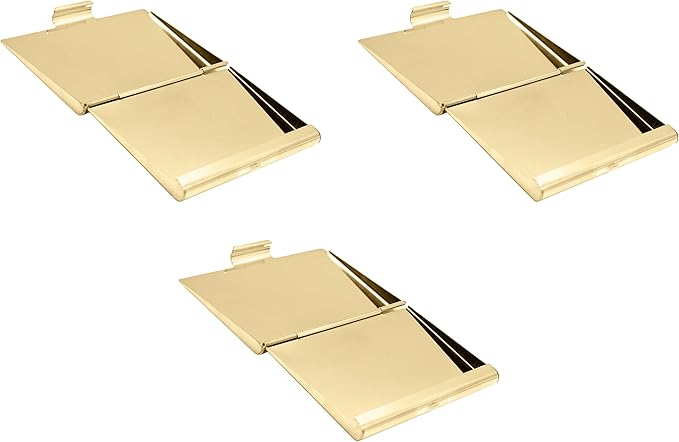 Stephanie Imports Set of 3 Slim & Minimalist Metal Business Card Holder Unisex Case (Gold Diamond Lattice)