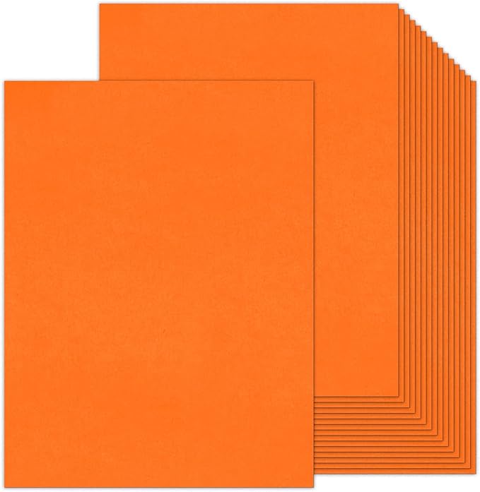Orange Construction Paper 100 Sheets 80lb Cardstock Paper 8.5 x 11, Goefun Halloween Orange Cardstock for Christmas, Crafts, DIY Cards