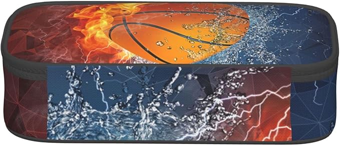 SNAPMADE Basketball Pencil Case Cool Sports-themed Pencil Box Portable Pen Bag Pouch with Zipper for Teens Boys Girls Stationery Supplies Organizer Multifunction Bag for Business Office