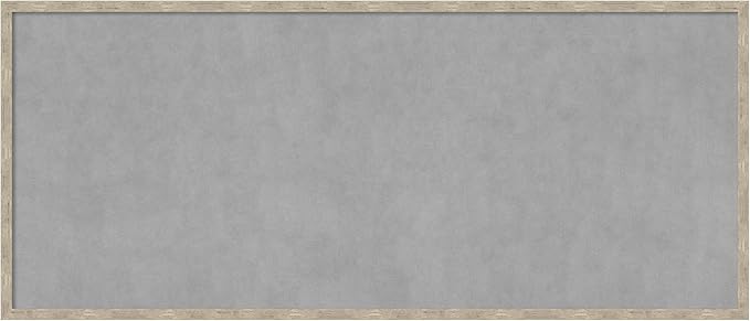Amanti Art Silver Framed Magnetic Board 21x49 Oversize Vision Board for use with Magnets, 100% Metal Sheet to Display Items as Office Decor or for Home Organization in mudroom, Kitchen or Kids Room