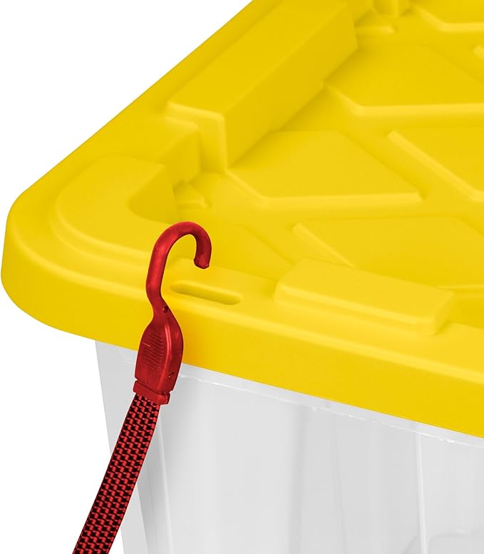Sterilite 12 Pack Industrial Storage Box with Comfort Carrying Handles, 27 Gal, Yellow