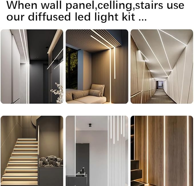 CUBITOR Under Cabinet COB Led Light Strip kit,16.4ft/5m Cuttable 6500K,Diffused Power with 6 Output Ports,Touch Switch&Dimmer Strip for Gun Safe Case,Book Shelf,Floating Shelf,Wall Panel,Home Decor