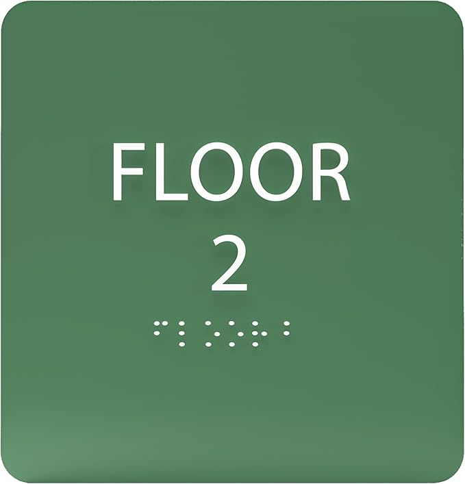 Spruce ADA Floor 2 Sign with Braille – Made from Durable Acrylic and Ready to Mount