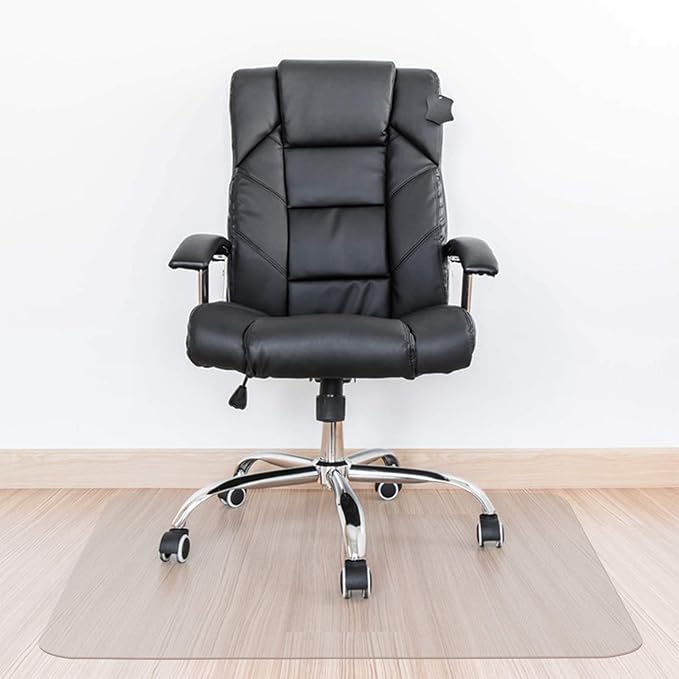 Kuyal Clear Chair Mat, Hard Floor Use, 48" X 53" Transparent Office Home Floor Protector mat Chairmats (48" X 53" Rectangle)