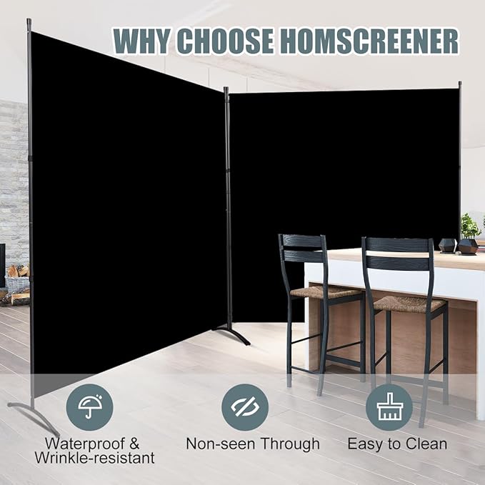 Room Divider 2 Panel Large Privacy Screens, 142''x72''H Upgraded Room Divider Wall for Room Partitions, Tall 6FT Partition Room Dividers Screen Panel for Bedroom Office School, Portable Partition Wall