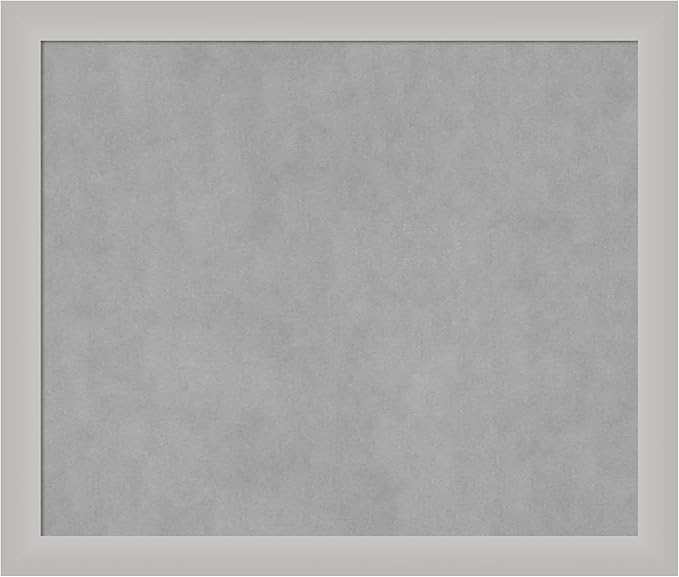 Amanti Art Silver Framed Magnetic Board 23x27 Medium Vision Board for use with Magnets, 100% Metal Sheet to Display Items as Office Decor or for Home Organization in mudroom, Kitchen or Kids Room