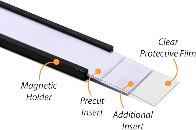 SmartSign Pack of 25 Magnetic 'C' Channel Label Holders | 0.5" x 3"
