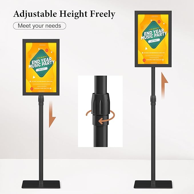 Relx Standing Sign Holder 11 x 17, Adjustable Pedestal Sign Stand, Double-sided Floor Signage Stands for Outdoor Indoor Poster Display