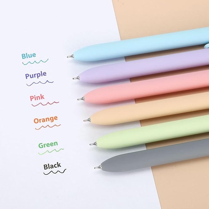 FIOVER Colored Pens, 12 Pack Colorful Gel Pens, Quick-Dry 0.7mm Medium Point for Journaling, Note Taking, Doodling, Aesthetic Office School Supplies, Gifts for Women Men(12PCS Multiple Colors)
