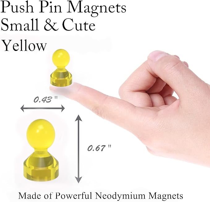 MHDMAG Magnetic Push Pins Powerful Strong Push Pin Magnets for Fridge Whiteboards Calendars Maps in School & Office Pack of 32,Purple