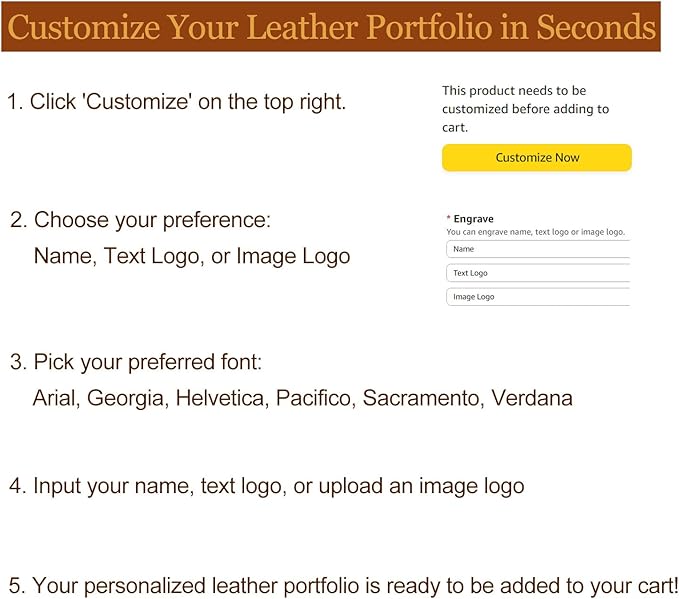 Geslun Personalized Genuine Leather Portfolio, Legal Size 8.5 x 14 Pad Holder, Custom Engraved Business Padfolio for Men Women, Zippered 14" Laptop Organizer, Professional Notepad Folio, Dark Brown