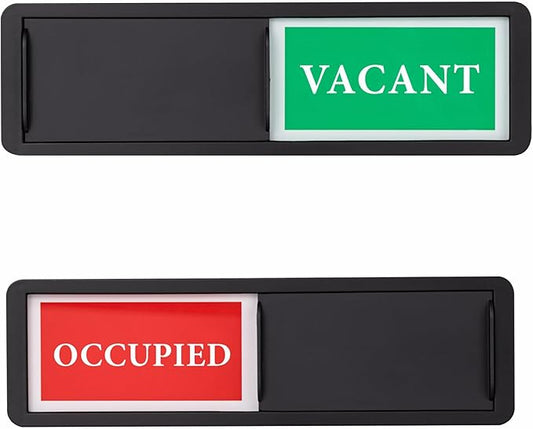 Vacant Occupied Door Sign, Sliding Room Status Indicator Privacy Door Sign for Office, Restroom, Conference Room, Home, Hotel, Hospital (Black)