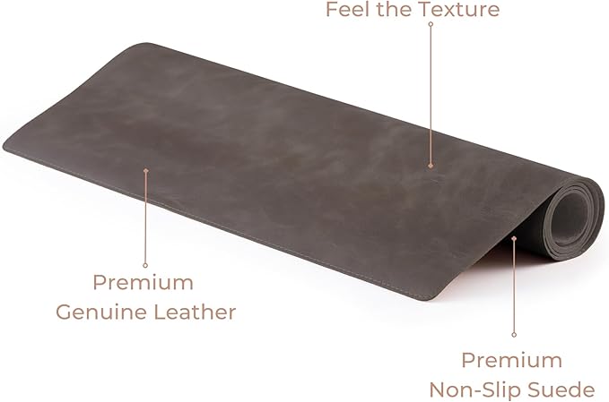 Node Leather - Genuine Leather Desk Mat - Executive Real Leather Desk Pad - Large (18 3/4" X 35 3/4") | Non-Slip Desk Blotter