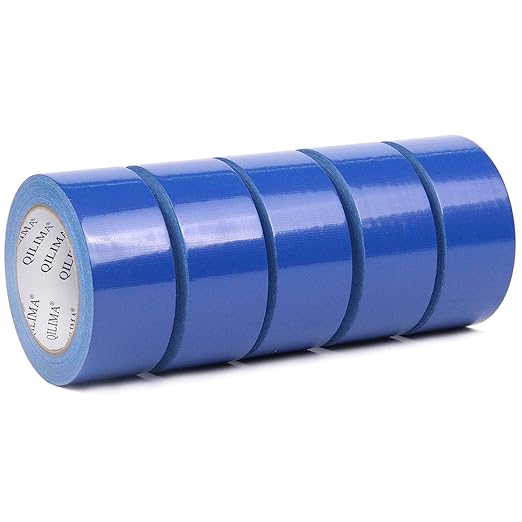 QILIMA 5-Pack Blue Duct Tape, Professional Grade Duct Tape for Photographers, Industrial, Professional Use, 2 Inch X 30 Yards, 5 Rolls Blue