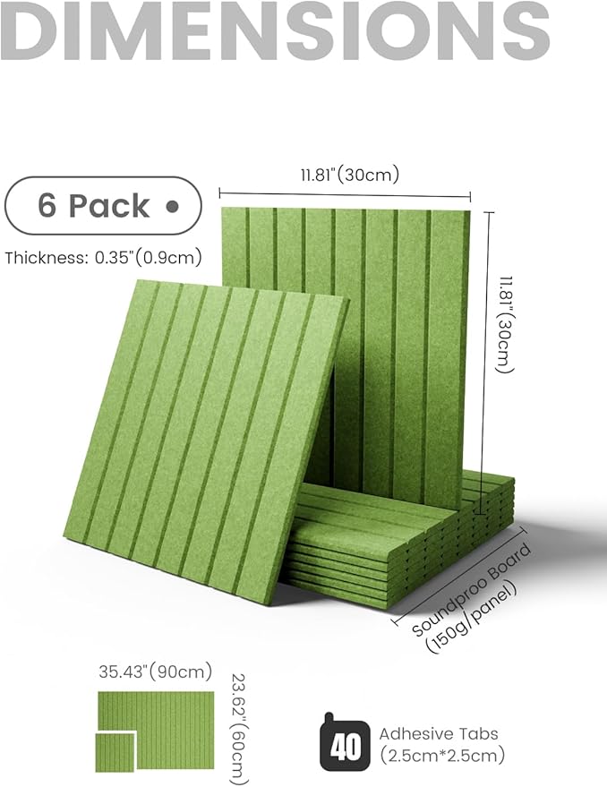 Fluxynara Large Felt Bulletin Board 48" x 36" Cork Board Alternative - 6 Pack with 40 Safe Removable Adhesive Tabs, Cork Boards for Walls Cork Board for Home Office Classroom Pin Board-Kelly Green