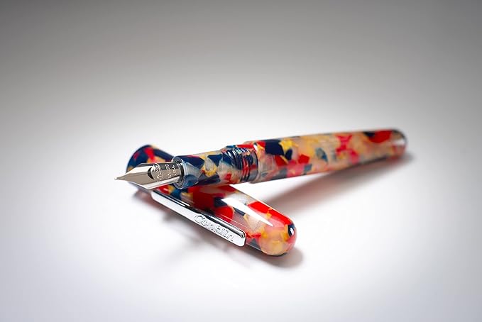 Conklin All American Fountain Pen in Old Glory – Broad Nib, Patriotic Red, White & Blue Design – Ideal Gift for Professionals & Pen Enthusiasts