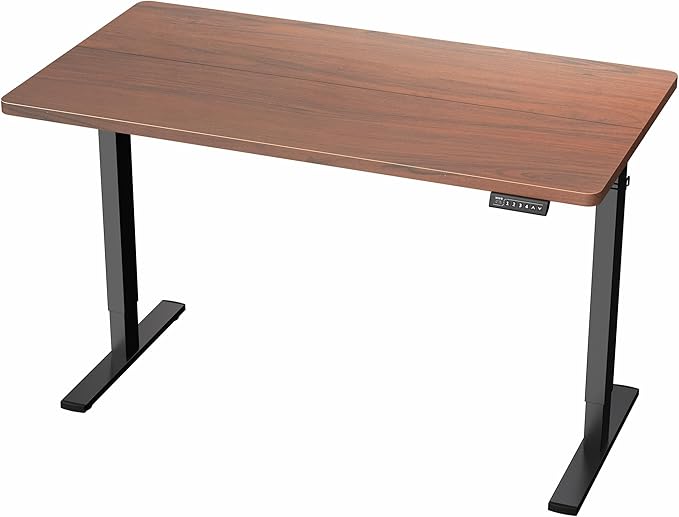 VIVO Electric 43 x 24 in Standing Desk, Memory Height Adjustment, 1B Series, Holds 220 lbs, Dark Walnut Top, Black Frame, DESK-1B4D