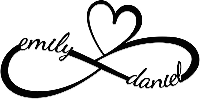 Personalized Valentines Day Metal Wall Sign, Custom Infinity Heart Love Couple Name Sign, Valentine Day Couple Gift, Metal Engagement Sign, Wedding Gift For Husband and Wife, Home Decoration