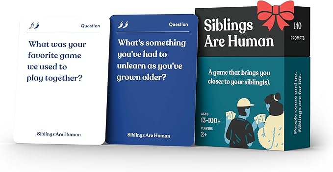 Siblings are Human | 140 Conversation Cards to Help Deepen Sibling Relationships | Card Game for Bonding & Communication | Therapy for Adults
