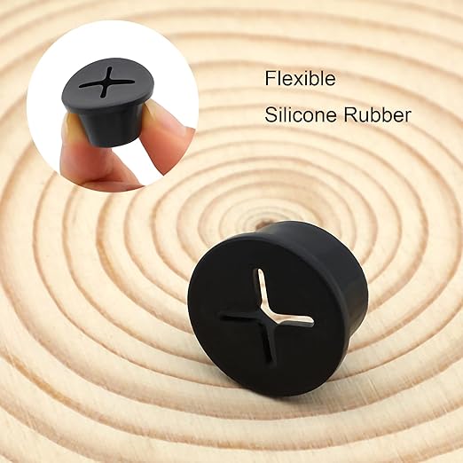 Desk Grommet, 3/4 Inch Flexible Rubber Grommets, Silicone Cable Cord Grommet Wire Hole Cover for Desk, Table and Other Furnitures(12Pack)
