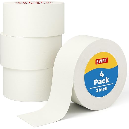 SWRT Masking Tape, 2 Inch Wide × 55 Yards (4 Rolls, 220 Yards Total) – Strong Adhesive, Easy Tear, Clean Removal, General Purpose Painter’s Tape for Painting, DIY, Crafts, Home & Office