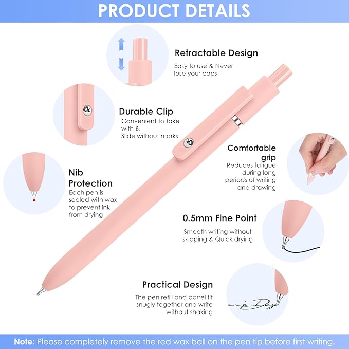 Donyang 10PCS Gel Pens Black Ink Fine Point Pens With Smooth Writing, Office Supplies, Christmas Anniversary Birthday Gifts for Men Women, Quick Dry Pens For Journaling, Nurse Aesthetic Pen (Morandi)