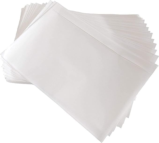 9527 Product 7.5" x 5.5" Clear Adhesive Top Loading Packing List/Shipping Label Envelopes (100 Pack)
