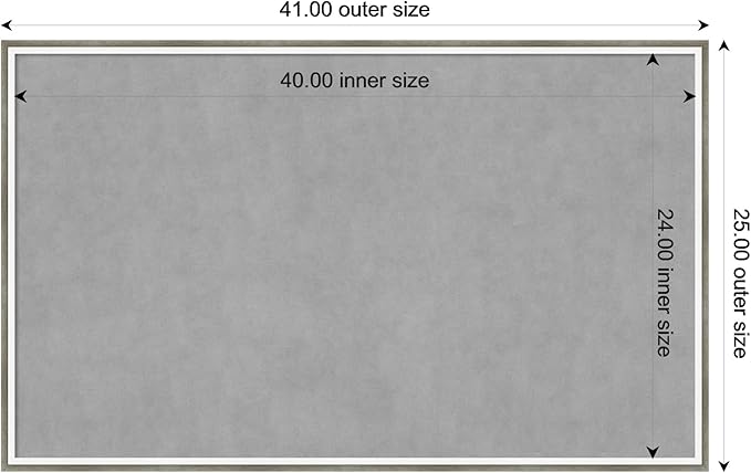 Amanti Art Silver Framed Magnetic Board 25x41 Large Vision Board for use with Magnets, 100% Metal Sheet to Display Items as Office Decor or for Home Organization in mudroom, Kitchen or Kids Room