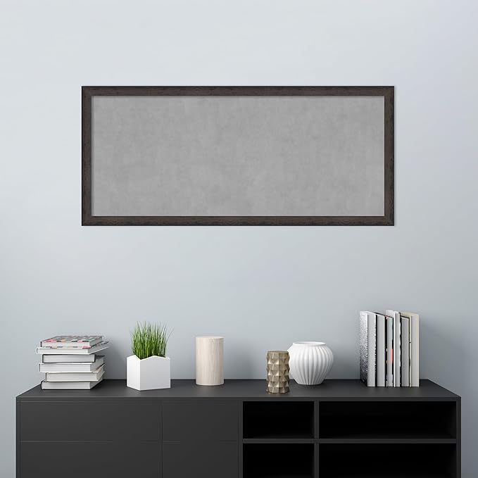 Amanti Art Black Framed Magnetic Board 23x51 Oversize Vision Board for use with Magnets, 100% Metal Sheet to Display Items as Office Decor or for Home Organization in mudroom, Kitchen or Kids Room