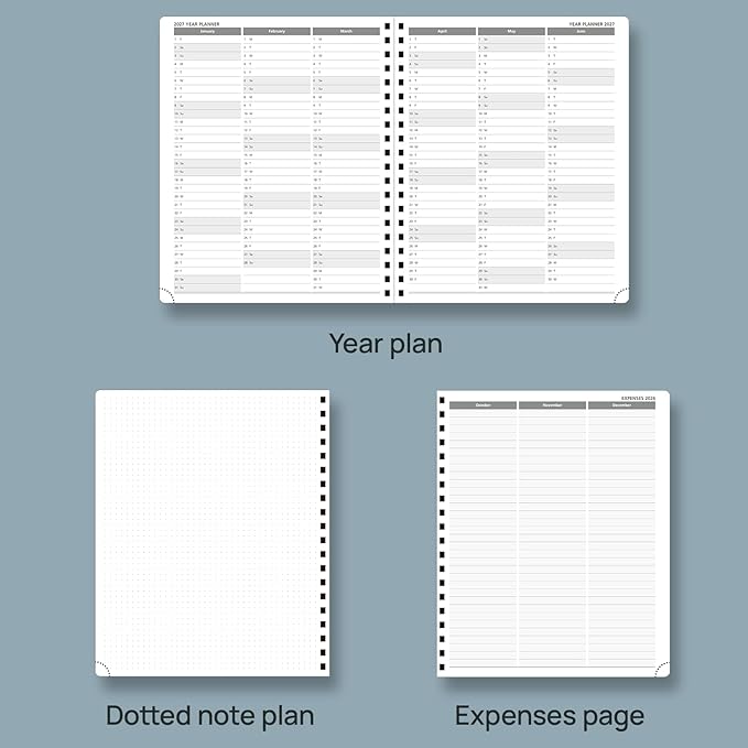 POPRUN 2026 Planner (Large - 8.5" x 10.5") with Hourly Schedule, Vertical Layout - 2026 Weekly Calendar (Jan. 2026 - Dec.2026) for Time Management, Monthly Tabs, Spiral Bound, Soft Cover - Pink