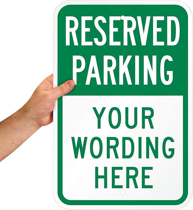 SmartSign "Reserved Parking, Your Text" Custom Sign | 12" x 18" Aluminum, Made in USA
