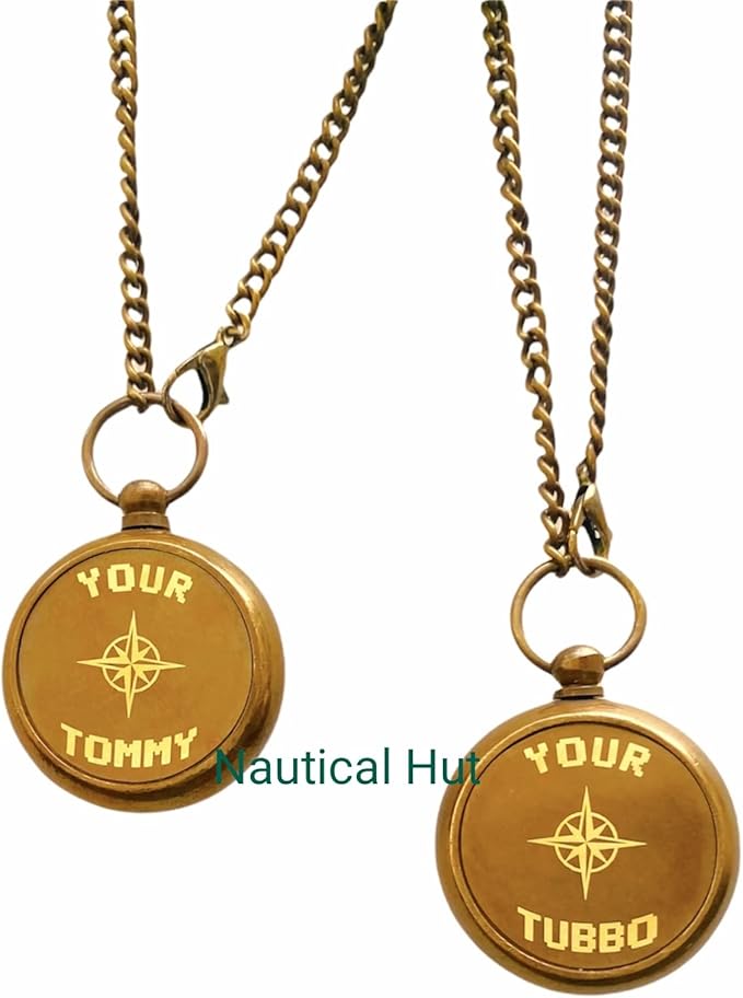 Brass Compass Personalized – Waterproof Pocket Compass for Son, Grandson, Daughter – Baptism, Communion, Easter, Graduation Gift – Engraved with Your Tommy, Your Tubbo